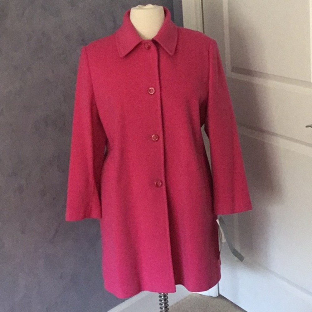 Dark pink, 80% wool coat.  NWT.